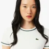 T-shirt de jersey com acabamentos contrastantes para mulher