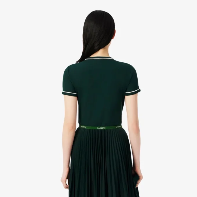 T-shirt de jersey com acabamentos contrastantes para mulher