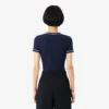 T-shirt de jersey com acabamentos contrastantes para mulher