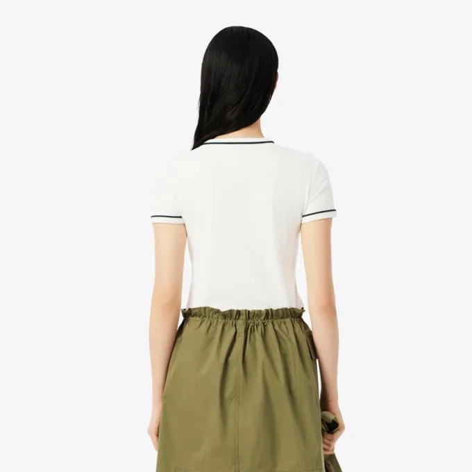T-shirt de jersey com acabamentos contrastantes para mulher
