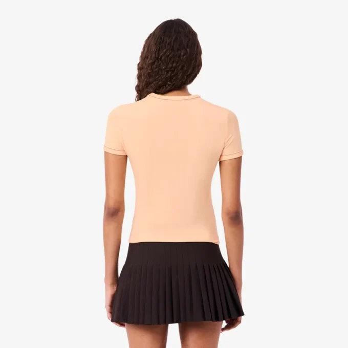 T-shirt de jersey com acabamentos contrastantes para mulher