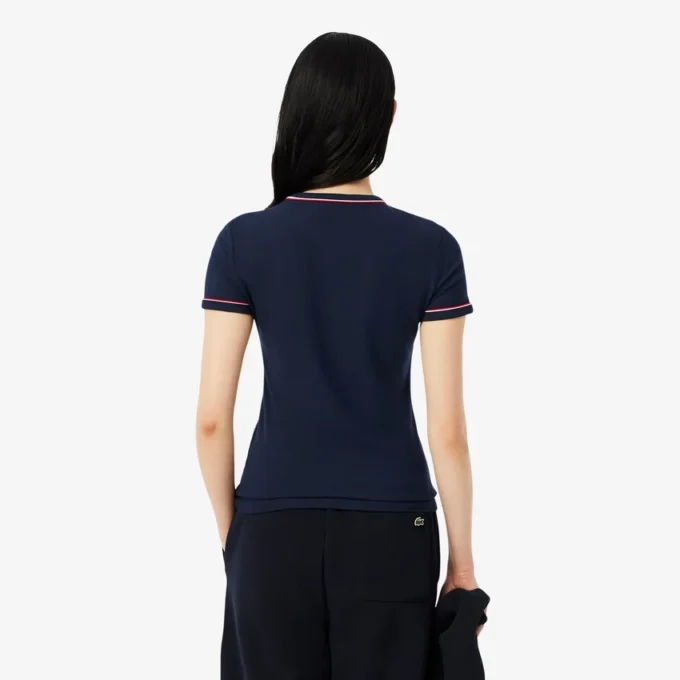 T-shirt de jersey com acabamentos contrastantes para mulher
