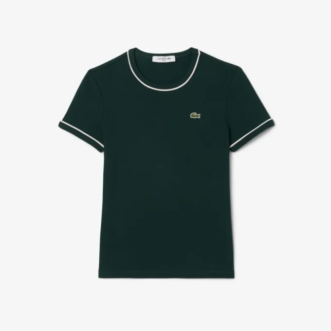 T-shirt de jersey com acabamentos contrastantes para mulher