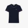 T-shirt de jersey com acabamentos contrastantes para mulher