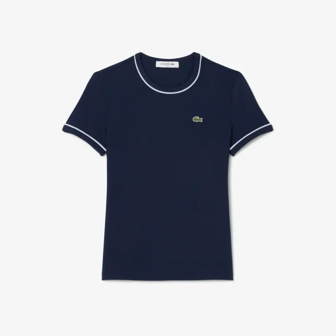 T-shirt de jersey com acabamentos contrastantes para mulher