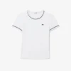 T-shirt de jersey com acabamentos contrastantes para mulher