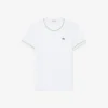 T-shirt de jersey com acabamentos contrastantes para mulher