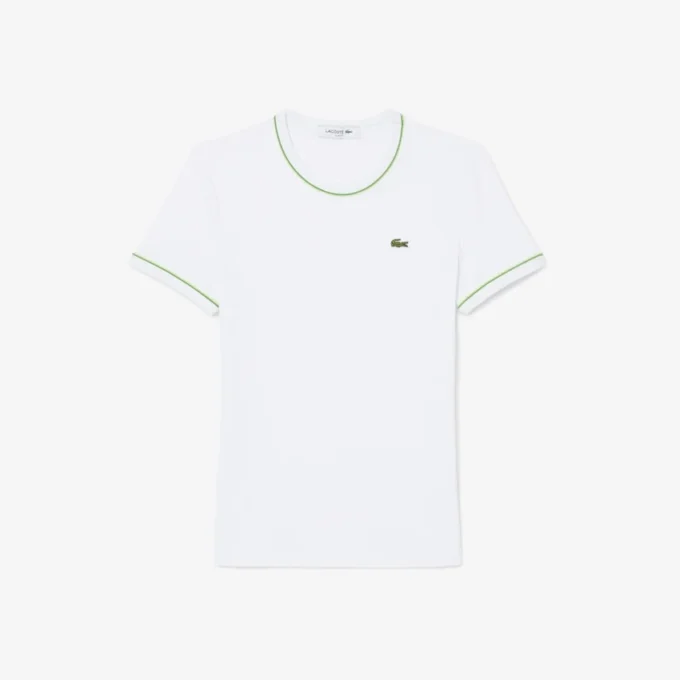 T-shirt de jersey com acabamentos contrastantes para mulher