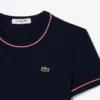 T-shirt de jersey com acabamentos contrastantes para mulher