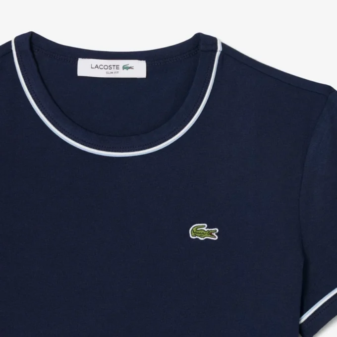 T-shirt de jersey com acabamentos contrastantes para mulher