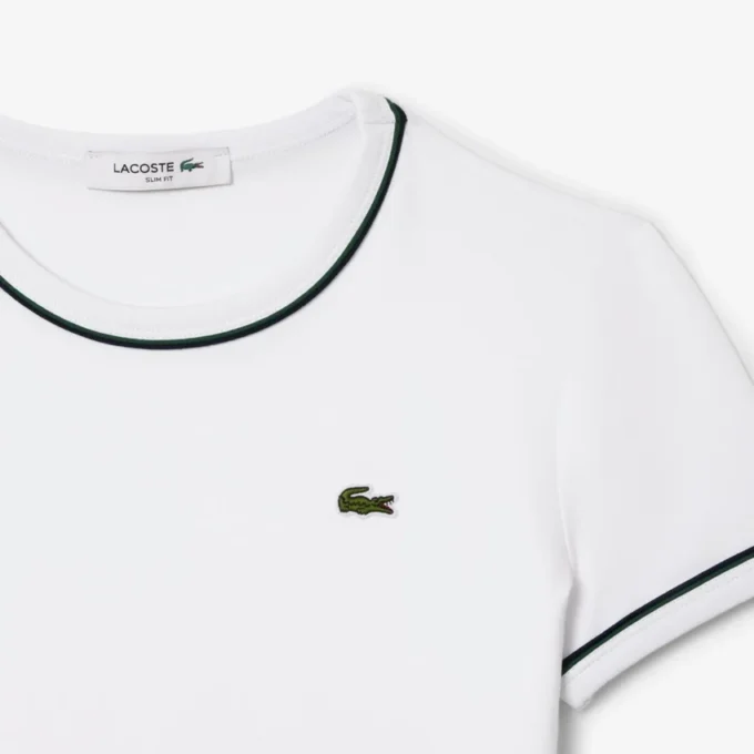 T-shirt de jersey com acabamentos contrastantes para mulher
