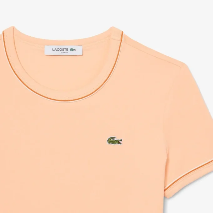 T-shirt de jersey com acabamentos contrastantes para mulher