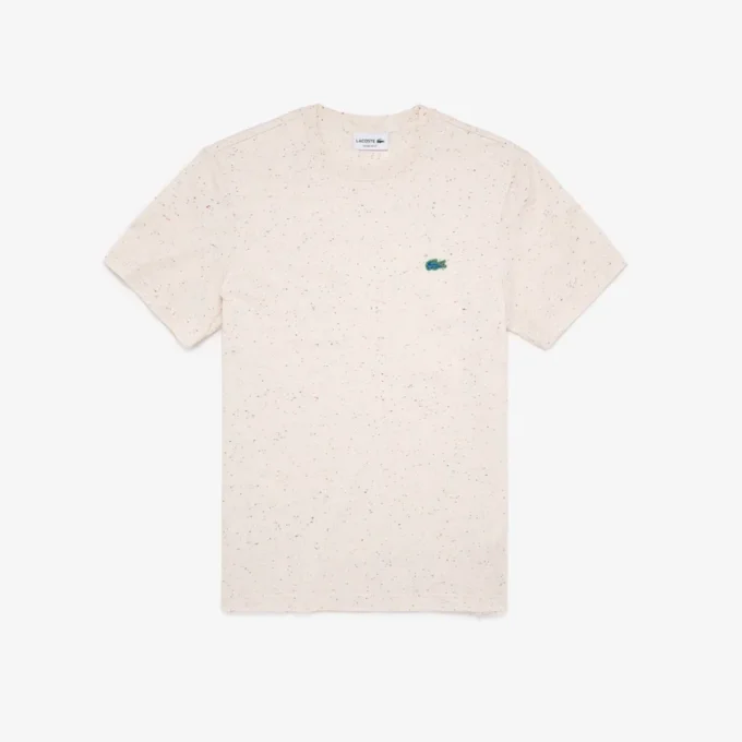 T-shirt de jersey de algodão com estampado salpicado, corte regular, para homem