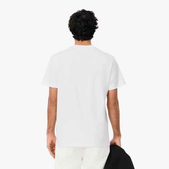 T-shirt de jersey de algodão com logótipo para homem