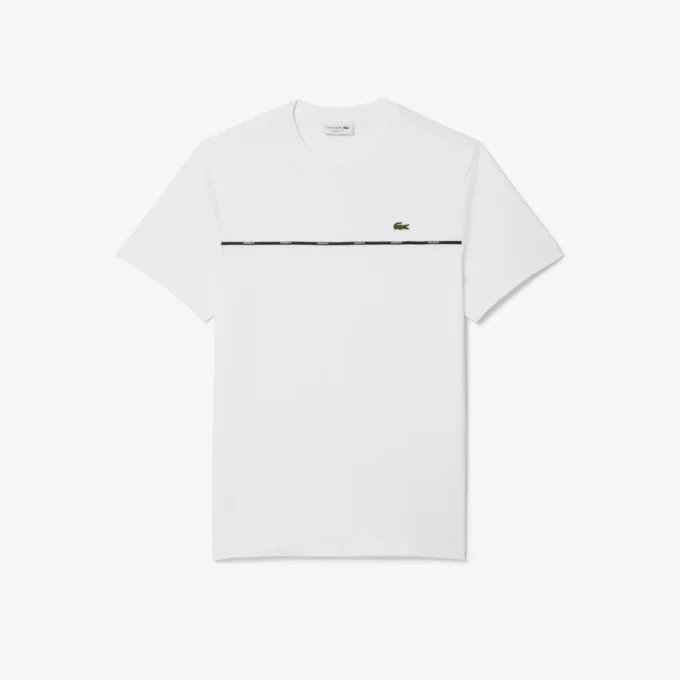 T-shirt de jersey de algodão com logótipo para homem