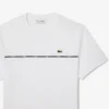 T-shirt de jersey de algodão com logótipo para homem