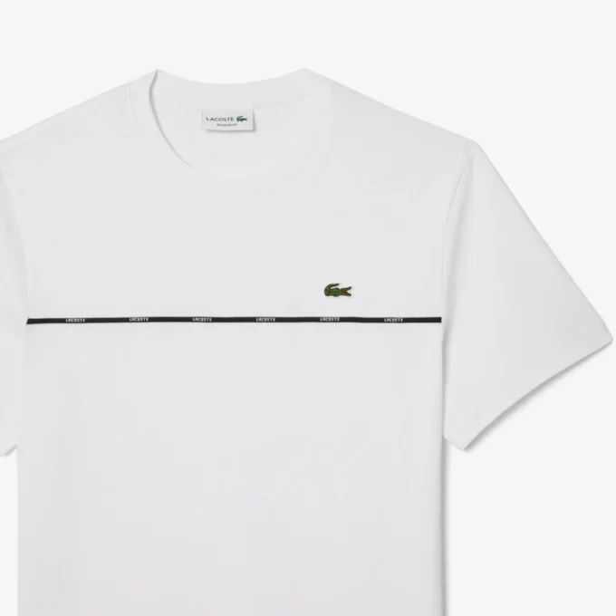 T-shirt de jersey de algodão com logótipo para homem