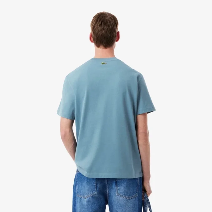 T-shirt de jersey de algodão estampada para homem