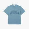 T-shirt de jersey de algodão estampada para homem