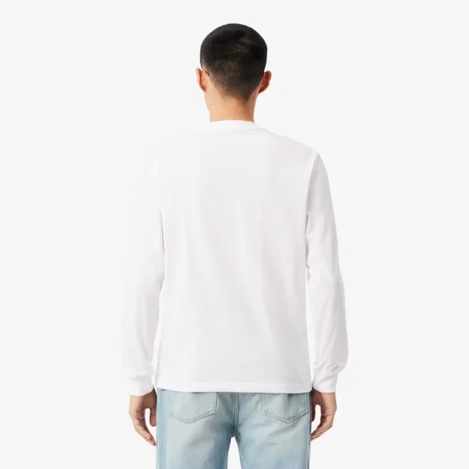 T-shirt de manga comprida em algodão para homem