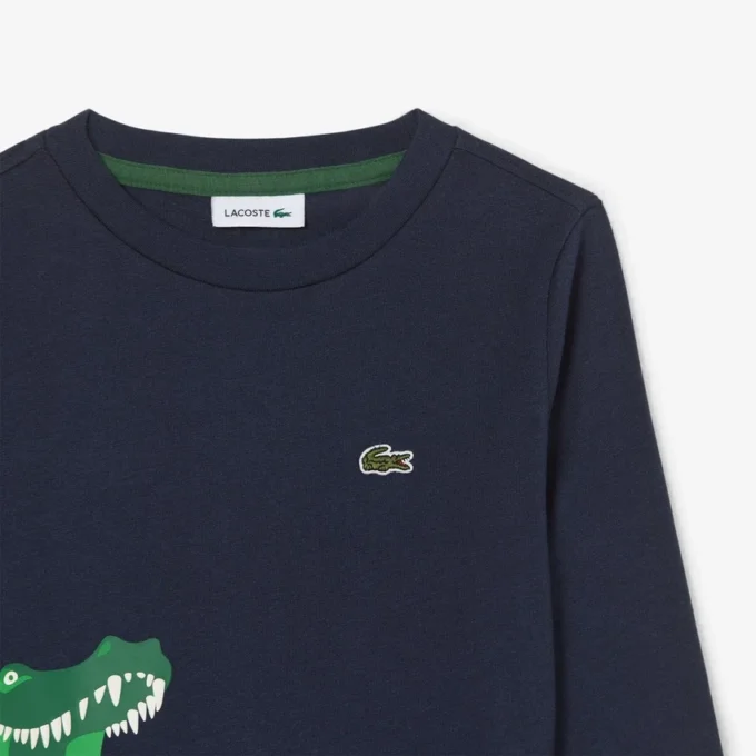 T-shirt de manga comprida em algodão para rapaz