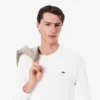 T-shirt de manga comprida em algodão Pima para homem