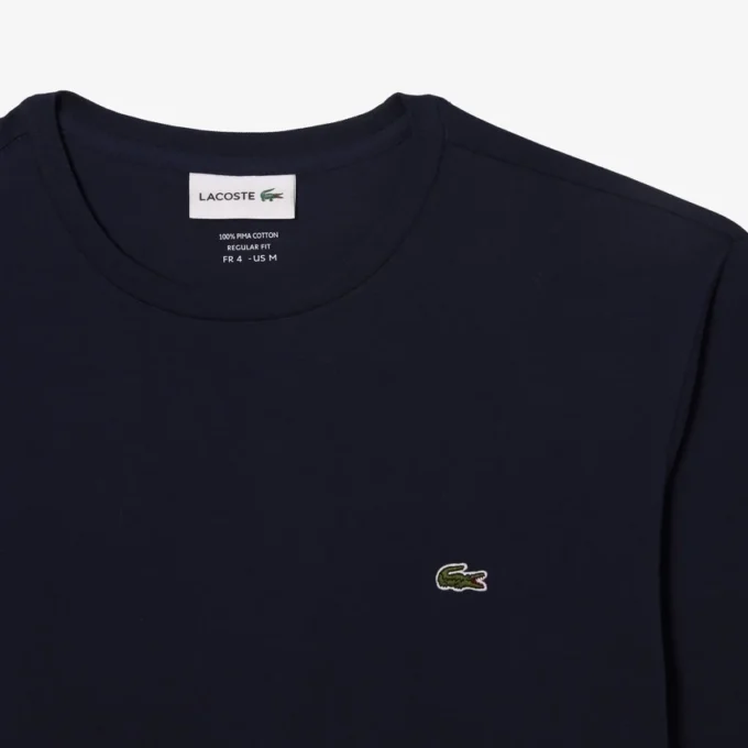 T-shirt de manga comprida em algodão Pima para homem