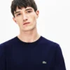 T-shirt de manga comprida em algodão Pima para homem