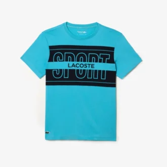 T-shirt desportiva de algodão estampada para homem