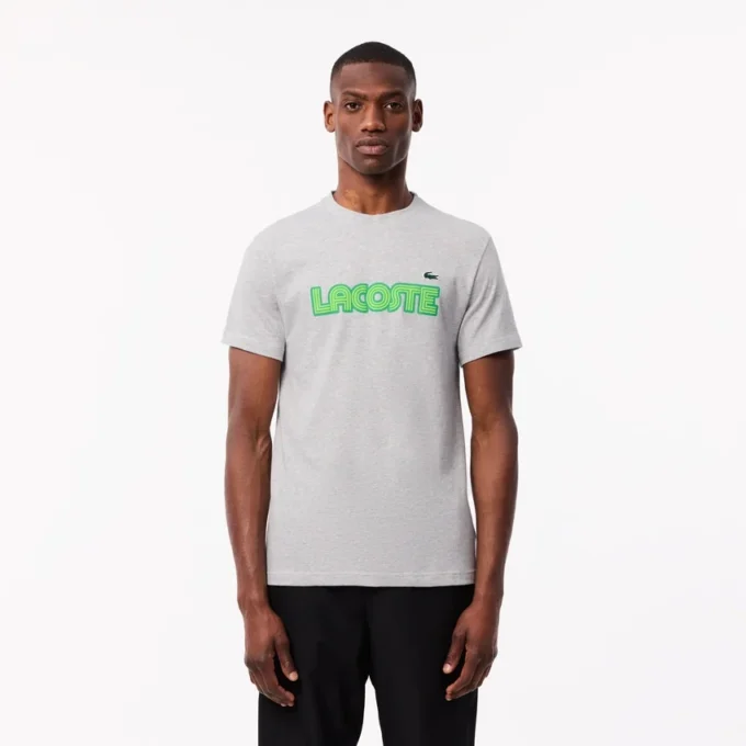 T-shirt desportiva masculina em algodão Ultra Dry com logótipo