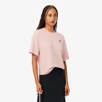 T-shirt feminina de corte descontraído com padrão de crocodilo
