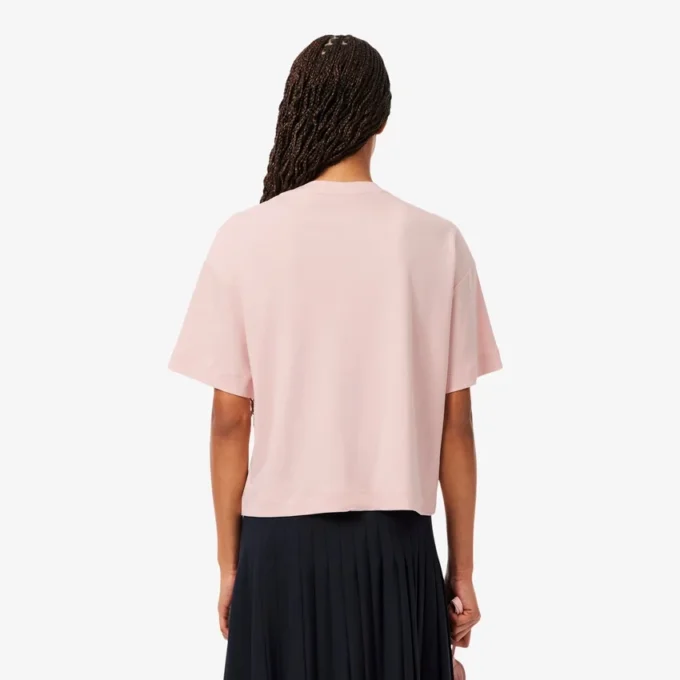 T-shirt feminina de corte descontraído com padrão de crocodilo