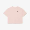 T-shirt feminina de corte descontraído com padrão de crocodilo