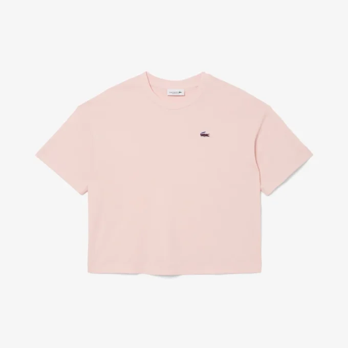 T-shirt feminina de corte descontraído com padrão de crocodilo