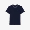 T-shirt masculina com gola às riscas em piqué elástico