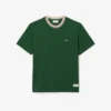 T-shirt masculina com gola às riscas, fabricada em França