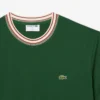 T-shirt masculina com gola às riscas, fabricada em França