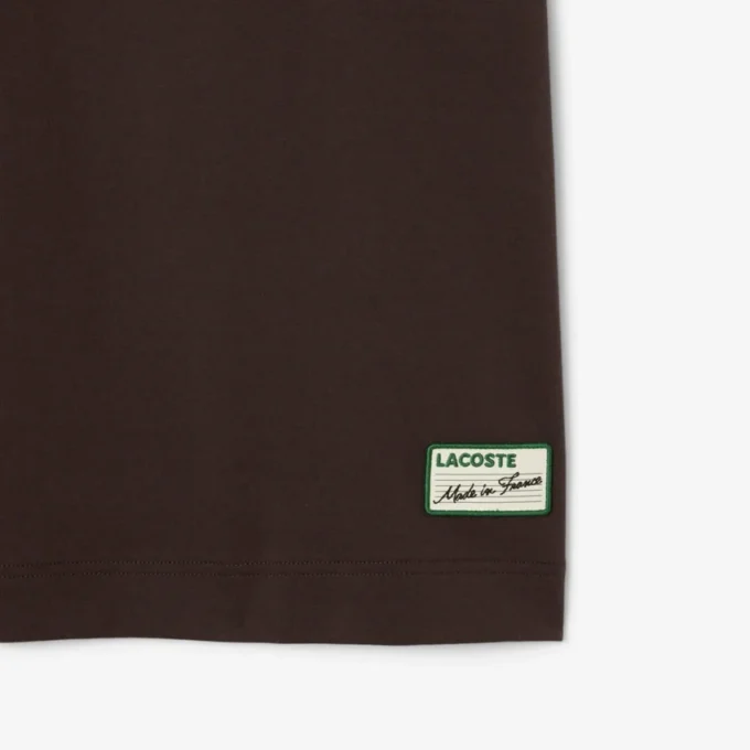 T-shirt masculina com gola às riscas, fabricada em França