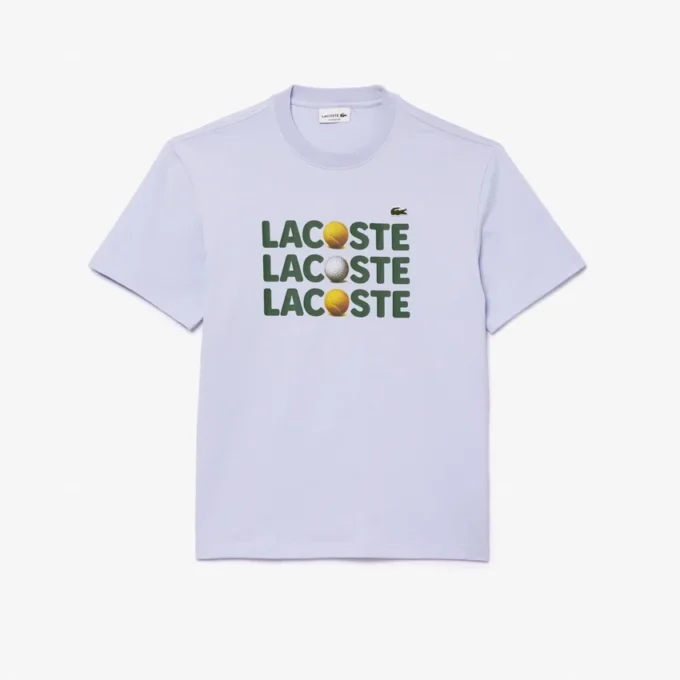 T-shirt masculina de algodão pesado com estampado de bolas