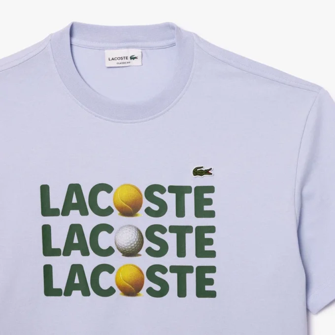 T-shirt masculina de algodão pesado com estampado de bolas
