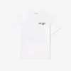 T-shirt masculina de algodão pesado com estampado nas costas