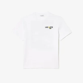 T-shirt masculina de algodão pesado com estampado nas costas