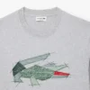 T-shirt masculina de algodão pesado com gráfico de crocodilo
