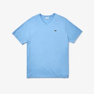 T-shirt masculina de corte largo com decote em V em Pima