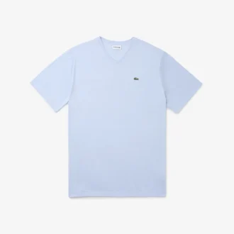 T-shirt masculina de corte largo com decote em V em Pima