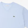 T-shirt masculina de corte largo com decote em V em Pima