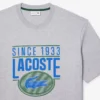 T-shirt masculina de corte largo em algodão pesado com estampado