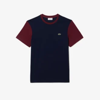 T-shirt masculina de corte regular em algodão com blocos de cor