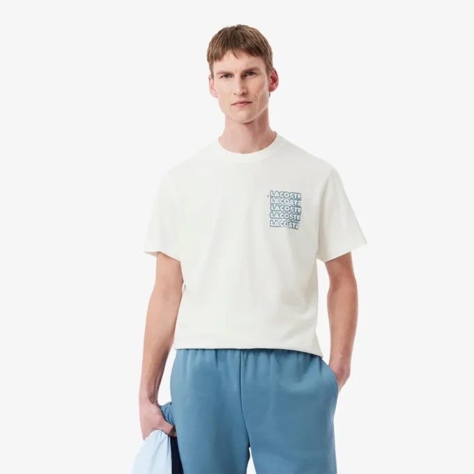 T-shirt masculina em jersey de algodão com estampado