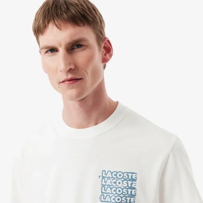 T-shirt masculina em jersey de algodão com estampado